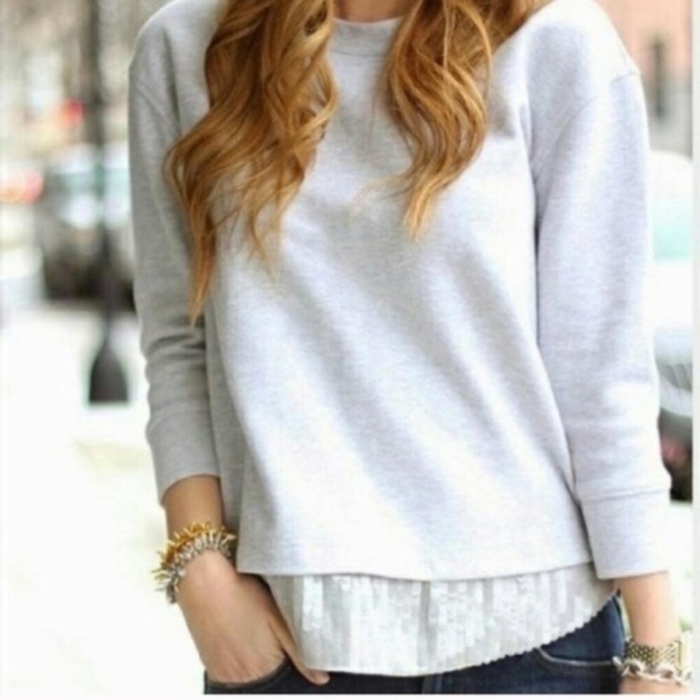 J.Crew Sequin Hem Sweatshirt
